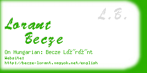 lorant becze business card